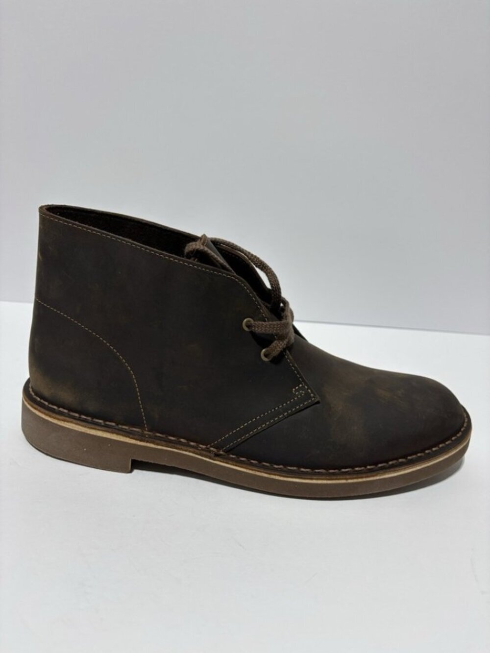 Clarks Men’s Bushacre 2 Brown Leather Chukka Boots, Size 10.5 M